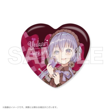 ○結月ゆかり＆紲星あかり melty gift ハート缶バッジ
